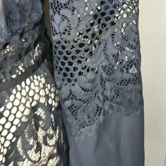 La Senza Long Black Maxi Lace Robe Sleep Size Small Medium - Picture 5 of 12